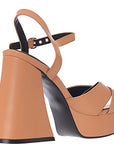 Womens Lamoda Flared Heel Platform Sandal In Beige