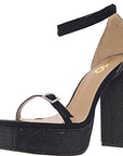 Womens Ego Tahlia Platform Heeled Sandals In Black