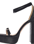 Womens Ego Tahlia Platform Heeled Sandals In Black