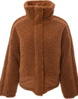 Pimkie Women'S Brown Borg Jacket With Contrast Panel In Brown
