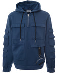 Sixth June Mens multi pocket hoodie in Blue