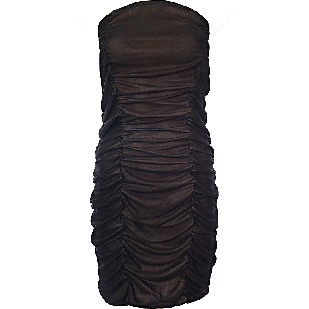 Rare London Women's Black Mesh Mini Dress with Gloves – Sale Lab UK