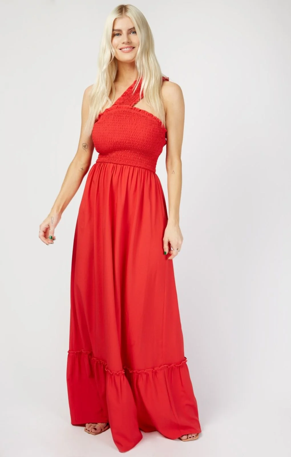 Little Mistress Womens By Vogue Williams One Shoulder Dress In Red