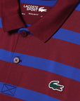 Lacoste Men's Bordeaux/Blue Stripe Golf Polo