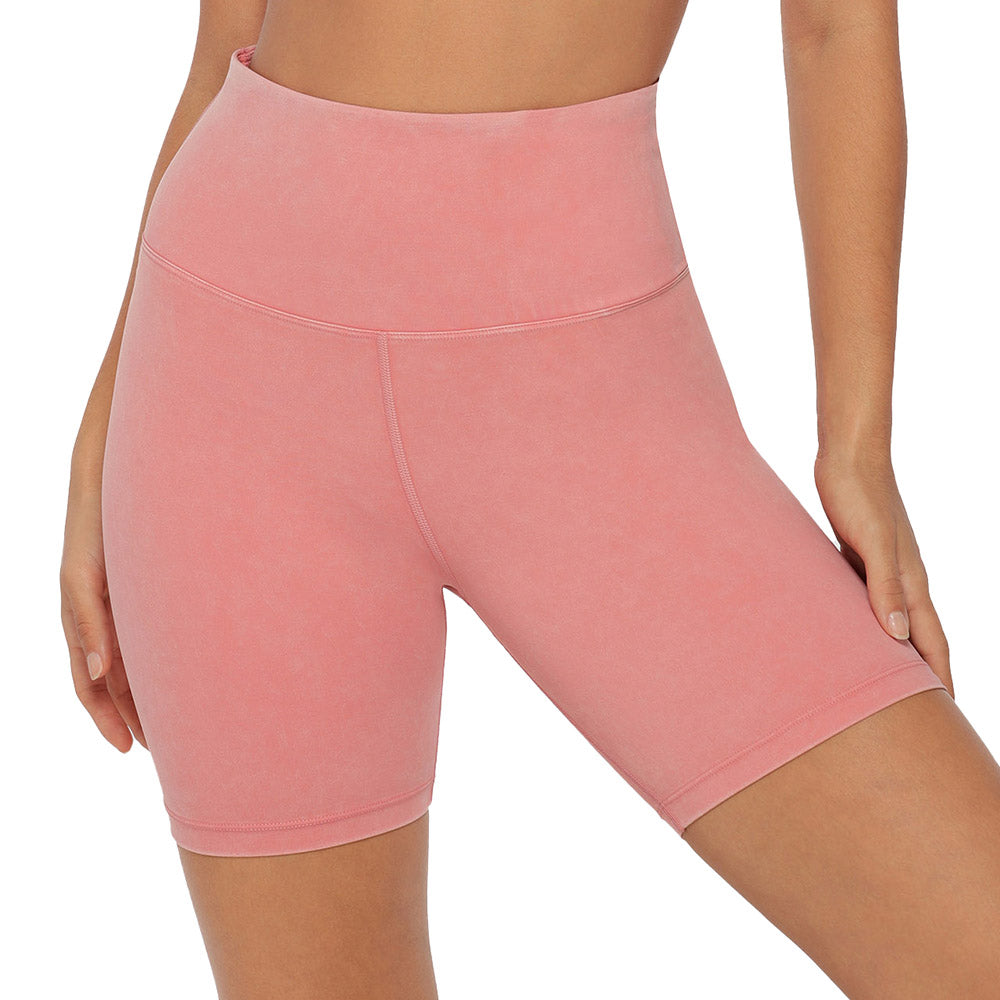 Lorna Jane Snow Wash Bike Short in Washed Quartz Pink