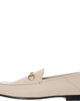 Gucci Womens Brixton Horsebit Detailed Leather Collapsible Heel Loafers In Neutrals
