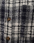 Mens FKN Awesome Heavy Flannel Overshirt in Navy & White