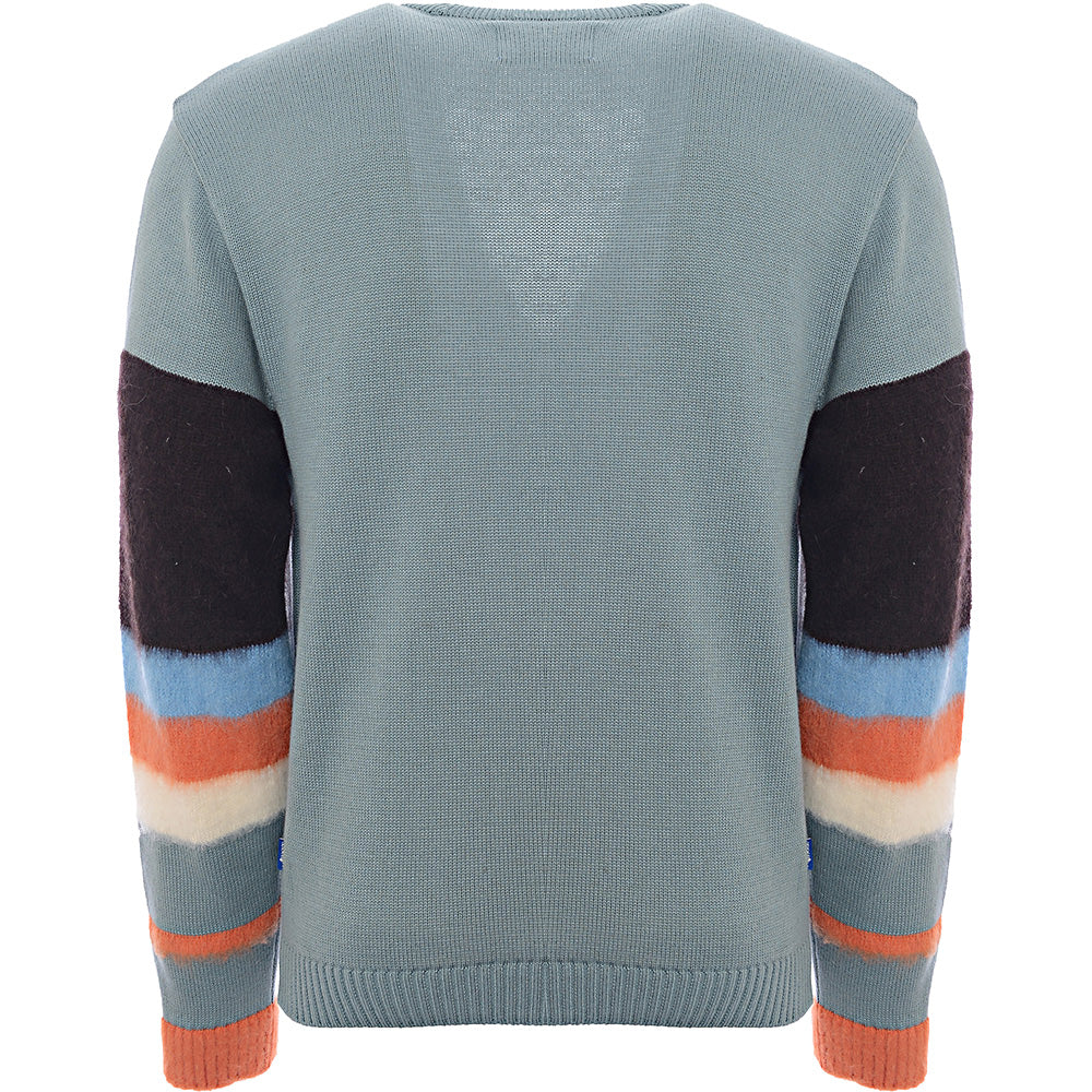 Awake NY Men's Green Striped Sleeve Mohair Cardigan – Sale