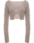 Womens Low Classic Mohair Hook Cardigan in Grey