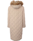 Forever New Womens Diamond Quilted Puffer Coat in Camel