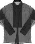 Prada Womens Organza Formal Ls Shirt In Grey