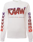 Aries Long Sleeve Raww T-Shirt In White