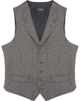 Men's Hackett, Mayfair Flannel Houndstooth Waistcoat in Grey & Black