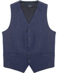 Hackett London Mens Flannel Pinhead Waistcoat in Blue
