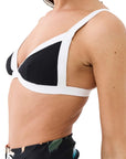 PE Nation Womens Reef Break Bikini Top in Black