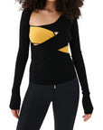PE Nation Womens Riot Knit Top in Black
