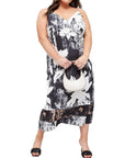 Womens Calvin Klein Curve Recycled Printed Midi Dress in Print