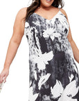 Womens Calvin Klein Curve Recycled Printed Midi Dress in Print