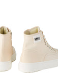 Unisex Kids MM6 Logo Zip Up Laced Cream Boots in Cream