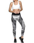 Lorna Jane Crazed Core F/L Tight in Black/White