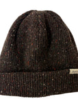 Foret Top Beanie Wool Hat in Brown Melange