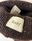 Foret Top Beanie Wool Hat in Brown Melange
