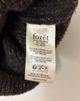 Foret Top Beanie Wool Hat in Brown Melange