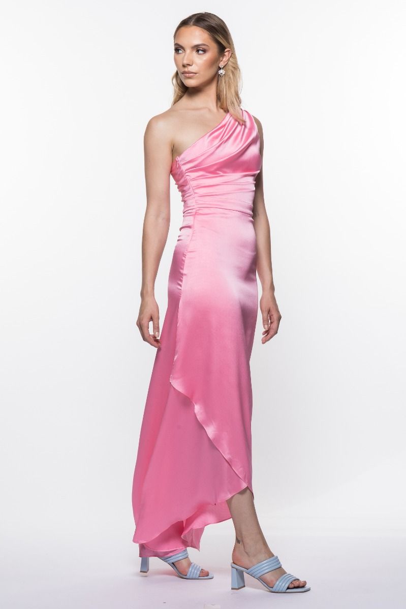 TFNC Plus Bridesmaid wrap front chiffon maxi dress with