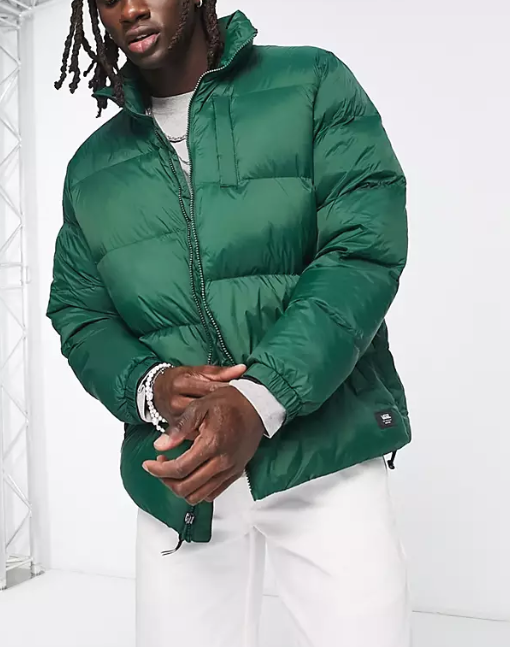 Vans Mens Puffer Jacket In Green Sale Lab UK