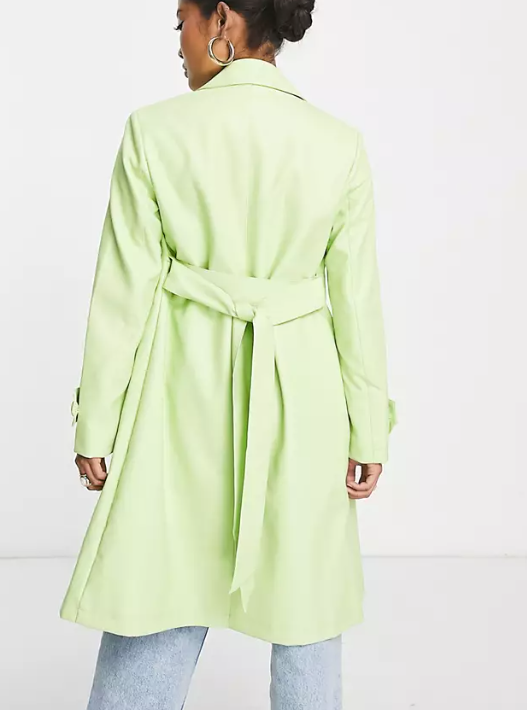 Lime green trench sales coat