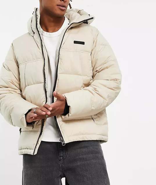 Cream puffer jacket discount men