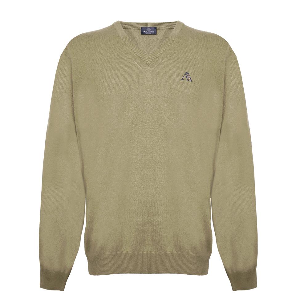 Aquascutum Mens Long Sleeved V Neck Knitwear Jumper with Logo in