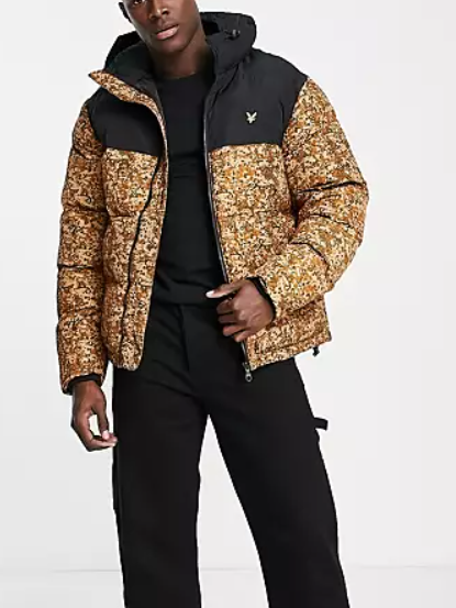 Mens gold puffer on sale jacket