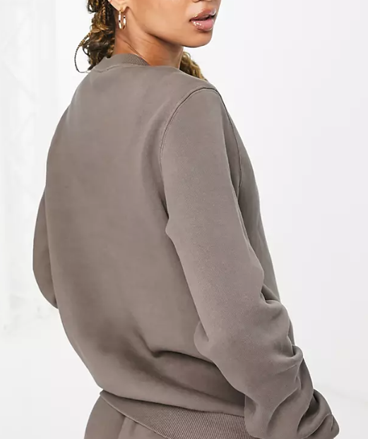 Reebok Womens Oversized Logo Sweatshirt In Taupe Brown