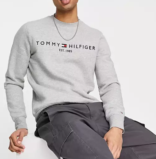 Mens grey shop tommy hilfiger sweatshirt