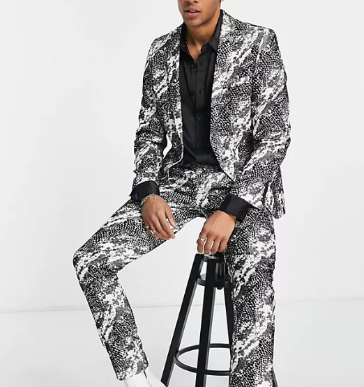 Snake print 2025 blazer men