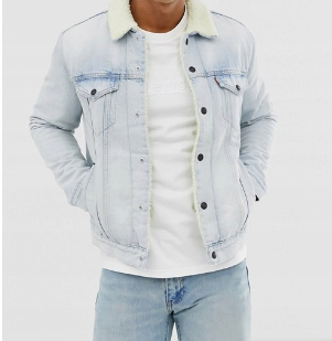 Mens Levis Sherpa Trucker Casual Jacket in Blue Sale Lab UK