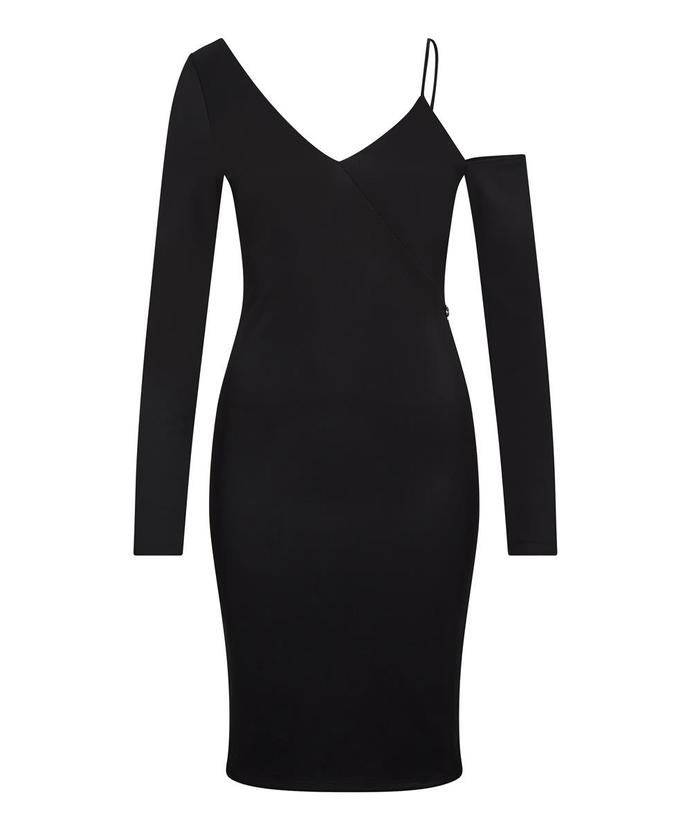 black ankle boots and dresses Sweetie Mesh Column Midi Shapewear Dress - Black