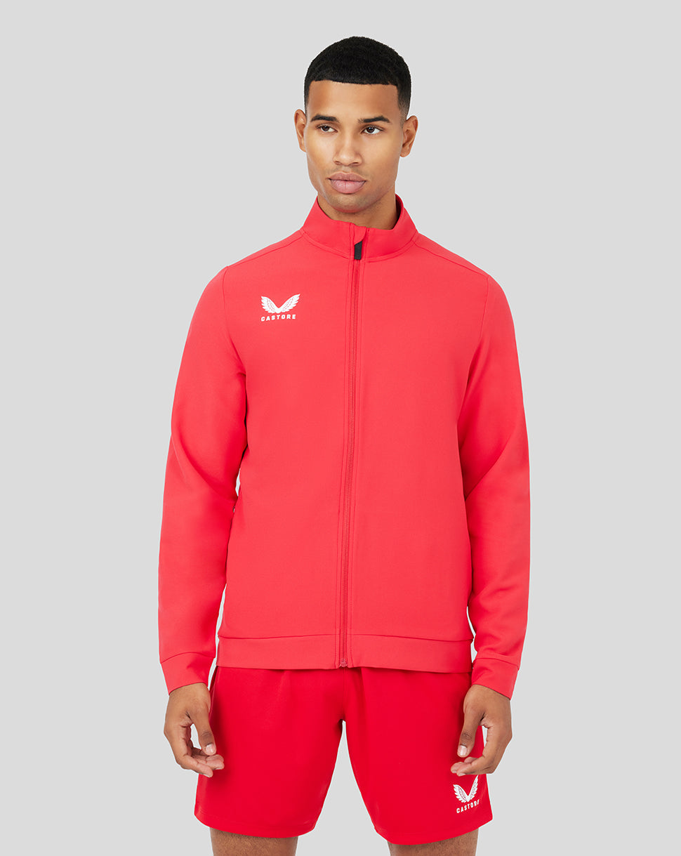 Red adidas track clearance jacket