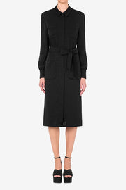 Allover Logo Shirt Dress in Black