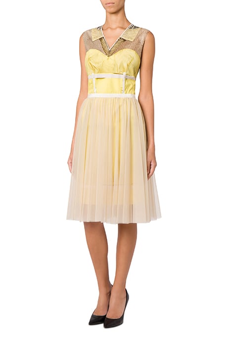 Inside Out Trompe-L'oeil Poplin Dress in Multicolour