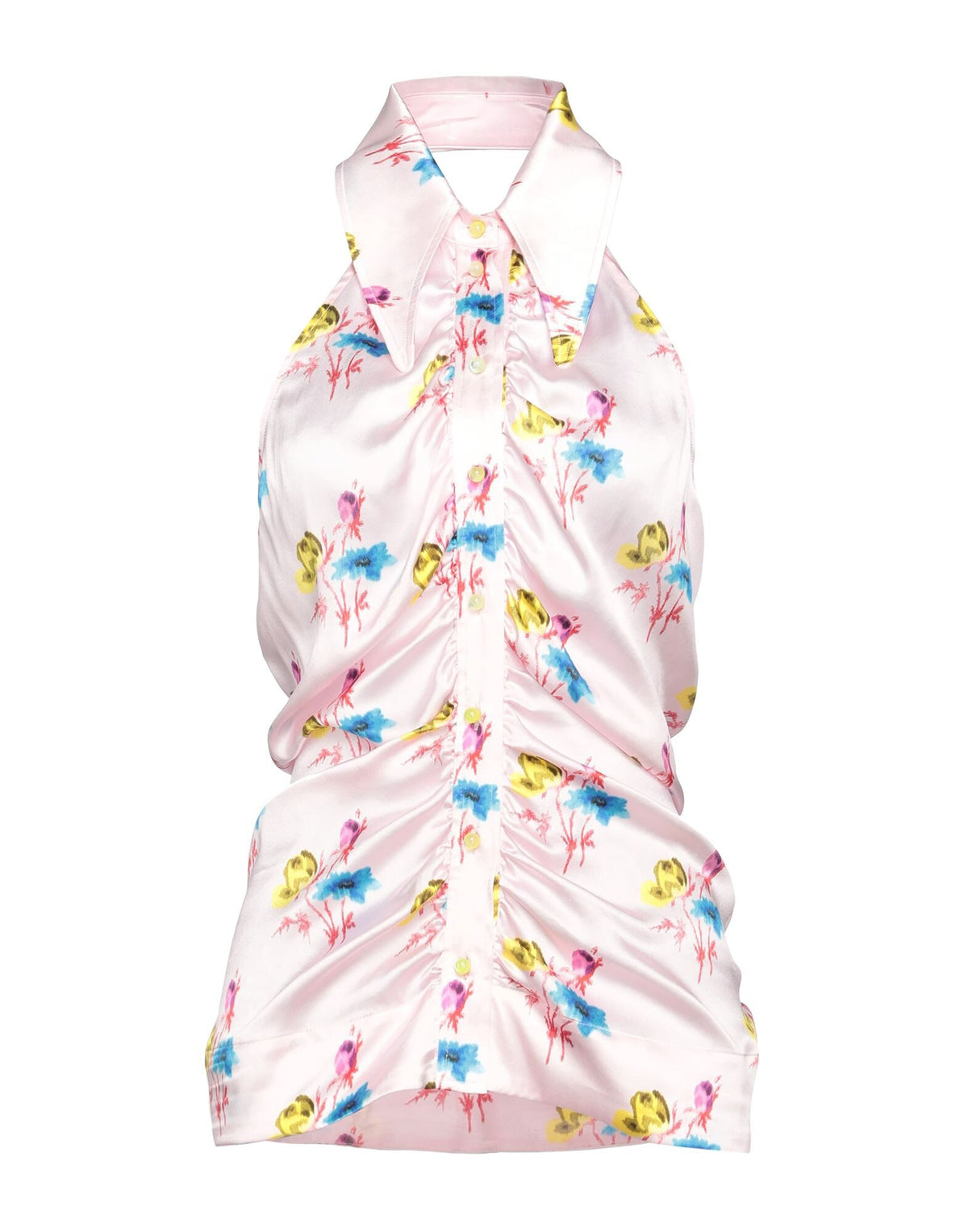 Ganni Women's Satin Floral Shirt