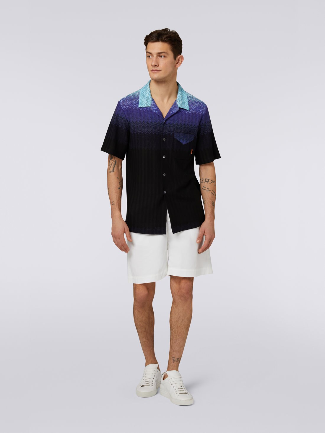 Missoni Men's Short Sleeve Shirt in Blue