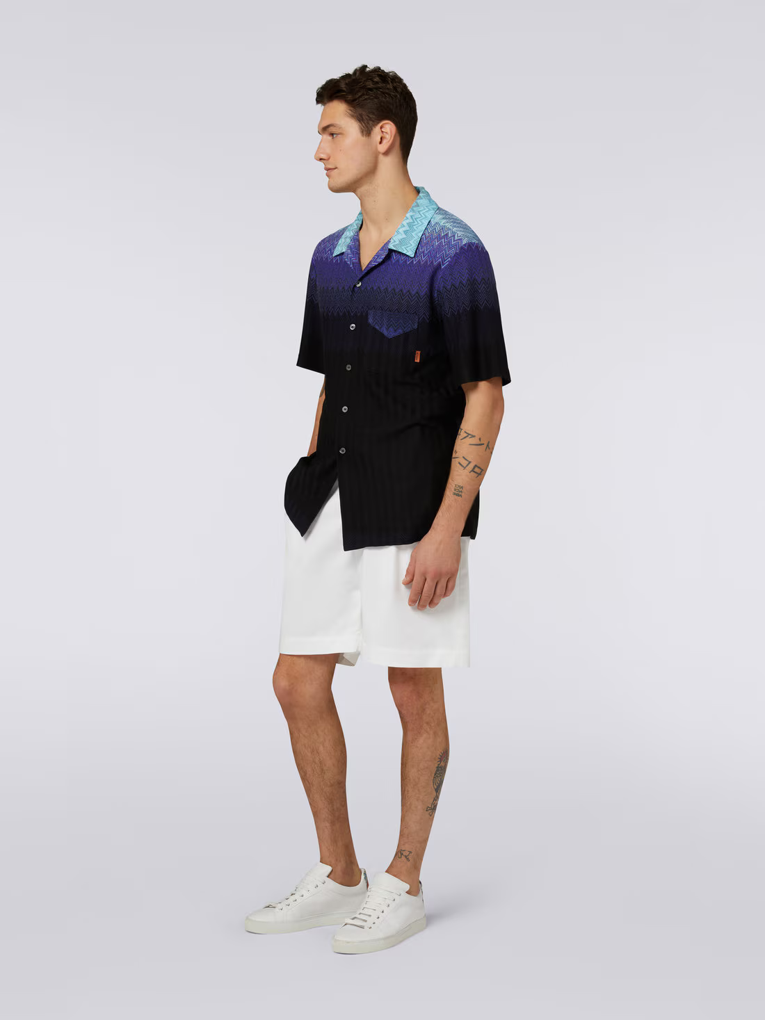 Missoni Men's Short Sleeve Shirt in Blue