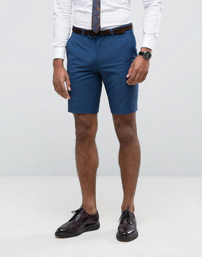 Mens Farah Henderson Slim Fit Shorts in Regatta Blue