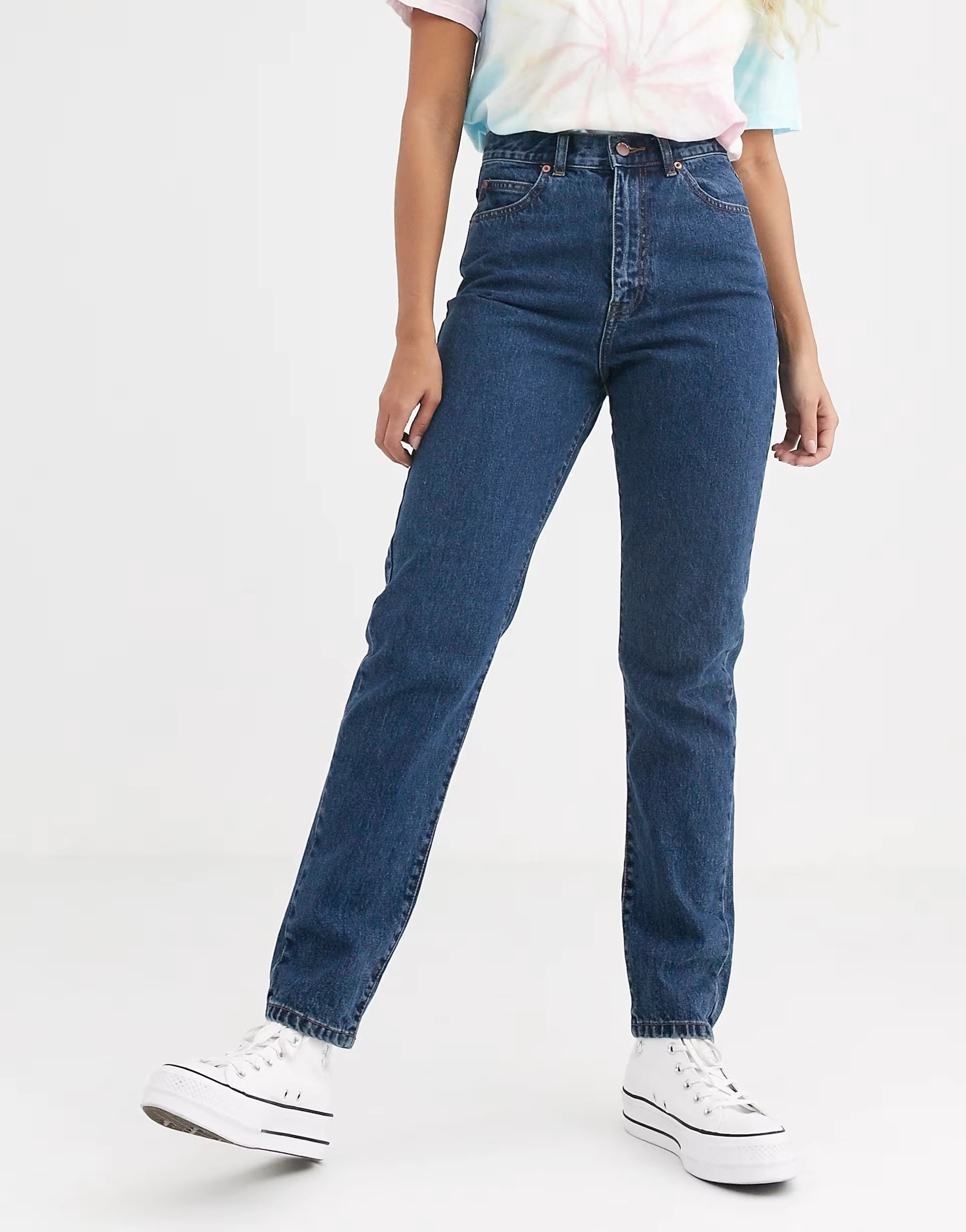 Womens Dr Denim Nora High Rise Mom Jean In Mid Retro