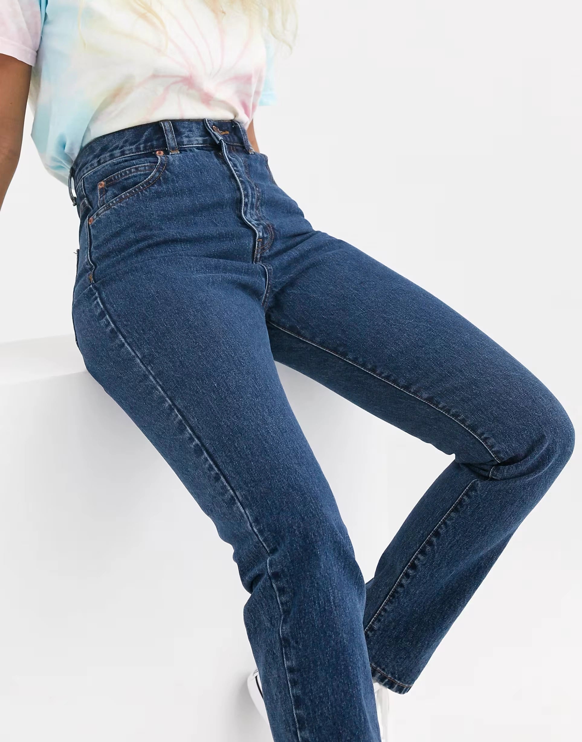 Womens Dr Denim Nora High Rise Mom Jean In Mid Retro