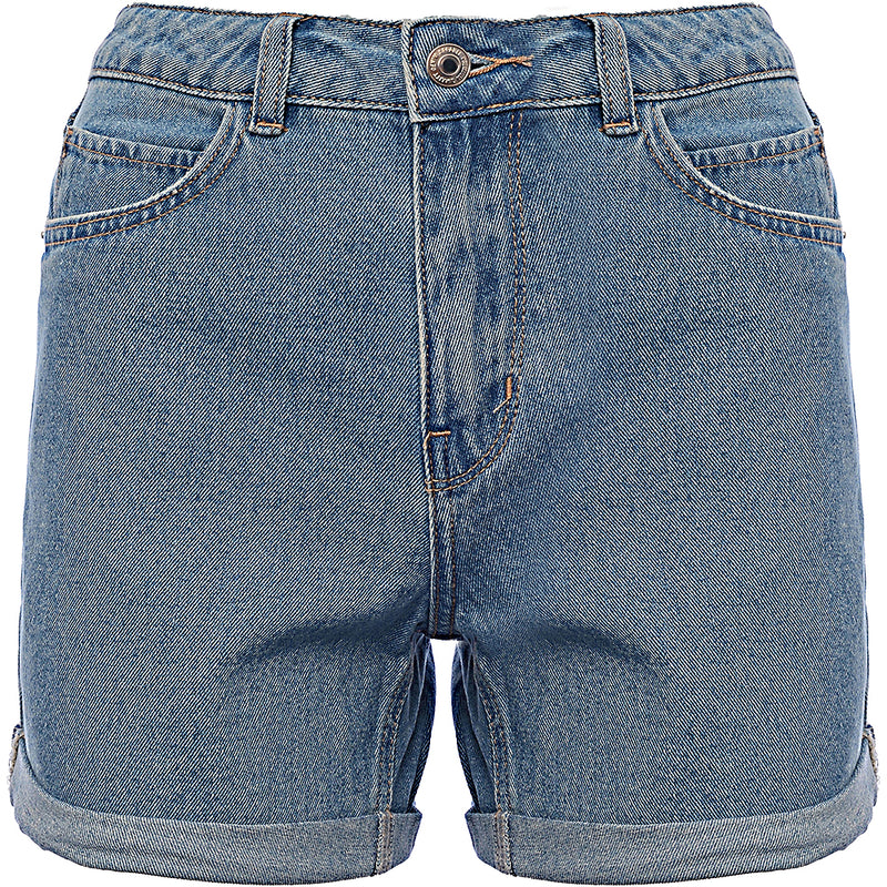 Vero Moda Denim Mom Shorts In Light Blue