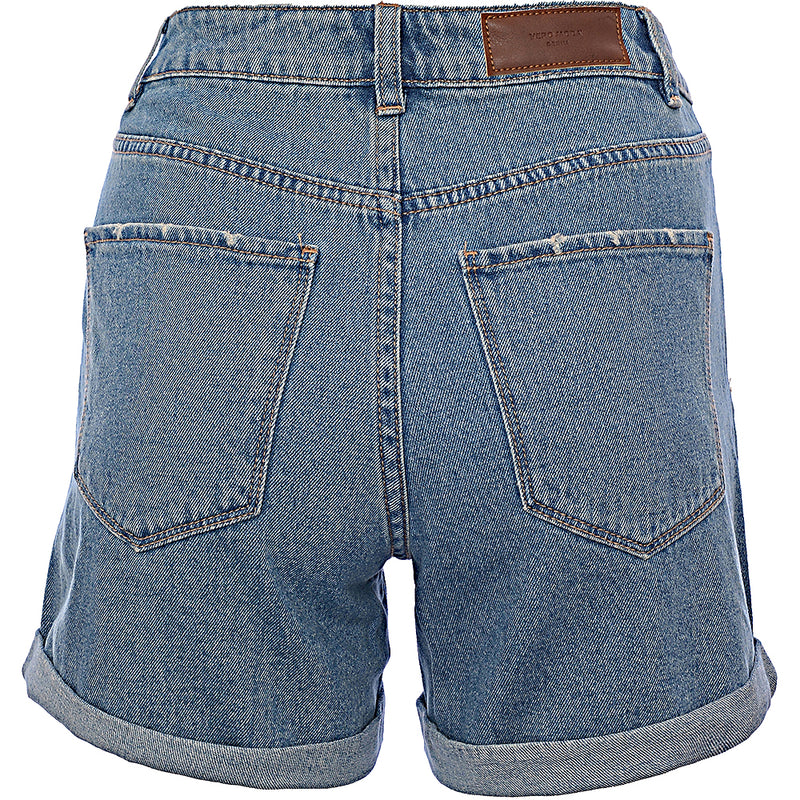 Vero Moda Denim Mom Shorts In Light Blue