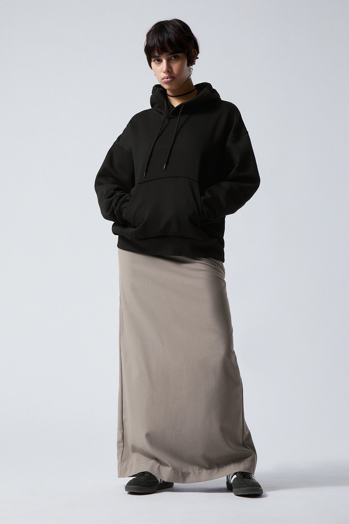 Womens Weekday Alisa Plain Oversized Hoodie In Black